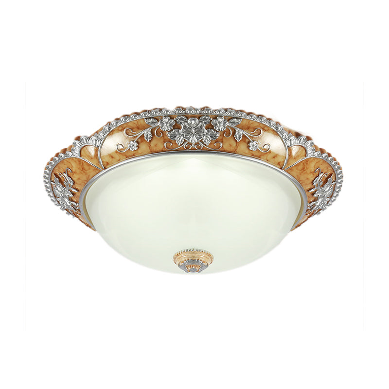 Minimalist Resin Ceiling Fixture With 2 Heads - Flush Mount Lighting For Bedroom