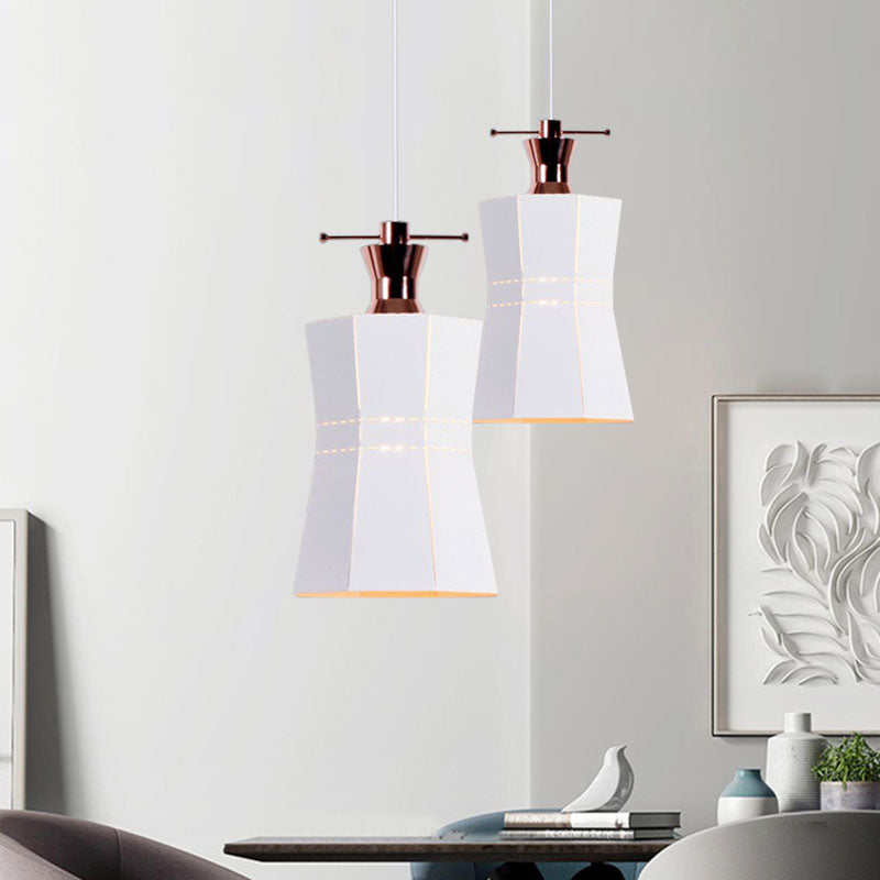 Modern Metal And Wood Pendant Light - Cylinder/Diamond Shade 1 Black/White