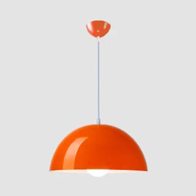 Nordic Aluminum Dome Hanging Light - 1 Suspension For Dining Room (Black/White/Red 12/14/16)