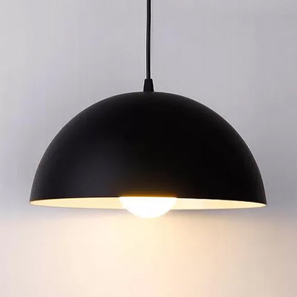 Nordic Aluminum Dome Hanging Light - 1 Suspension For Dining Room (Black/White/Red 12/14/16)