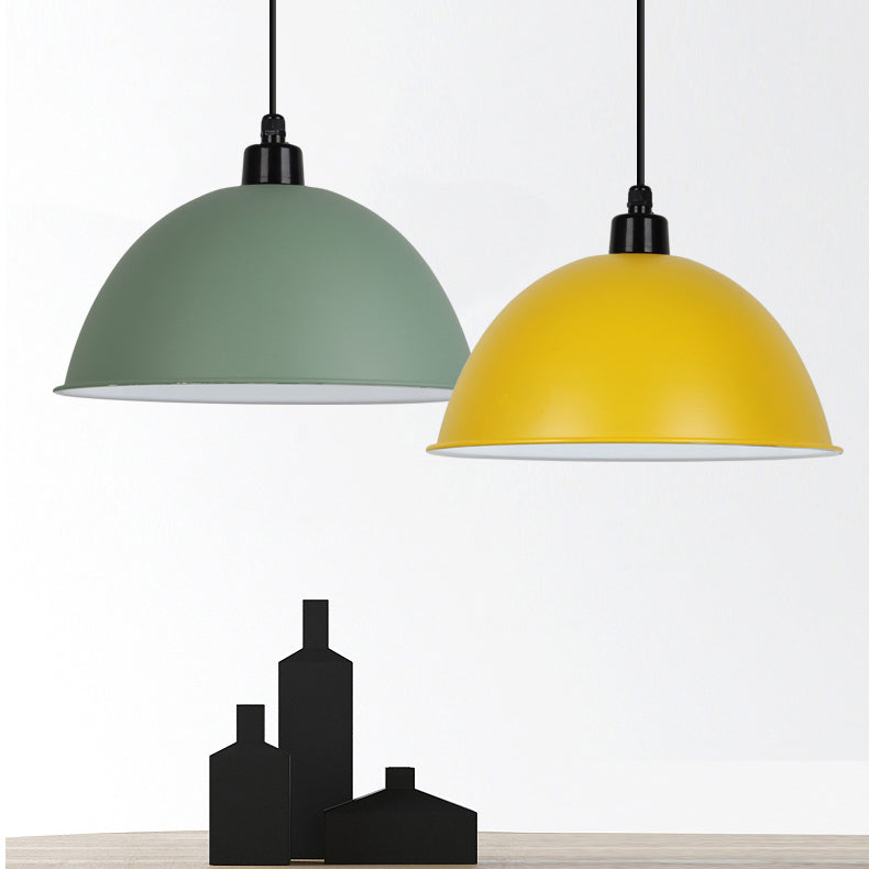 Nordic Stylish Bowl Pendant Lamp - Single Light Aluminum Hanging For Gallery Cafe