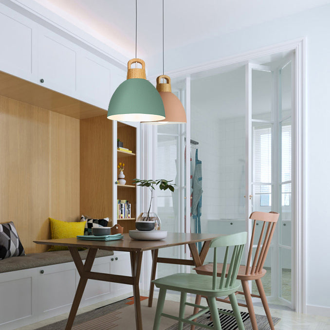 Aluminum Kitchen Corridor Pendant Light With Macaron Design - Enhanced Illumination 1 Bulb