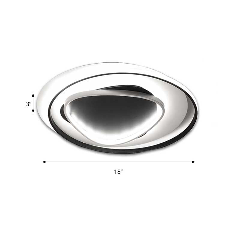 18/23.5 Wide Acrylic Circle Flushmount Led Ceiling Light - Modern Black Design In Warm/White