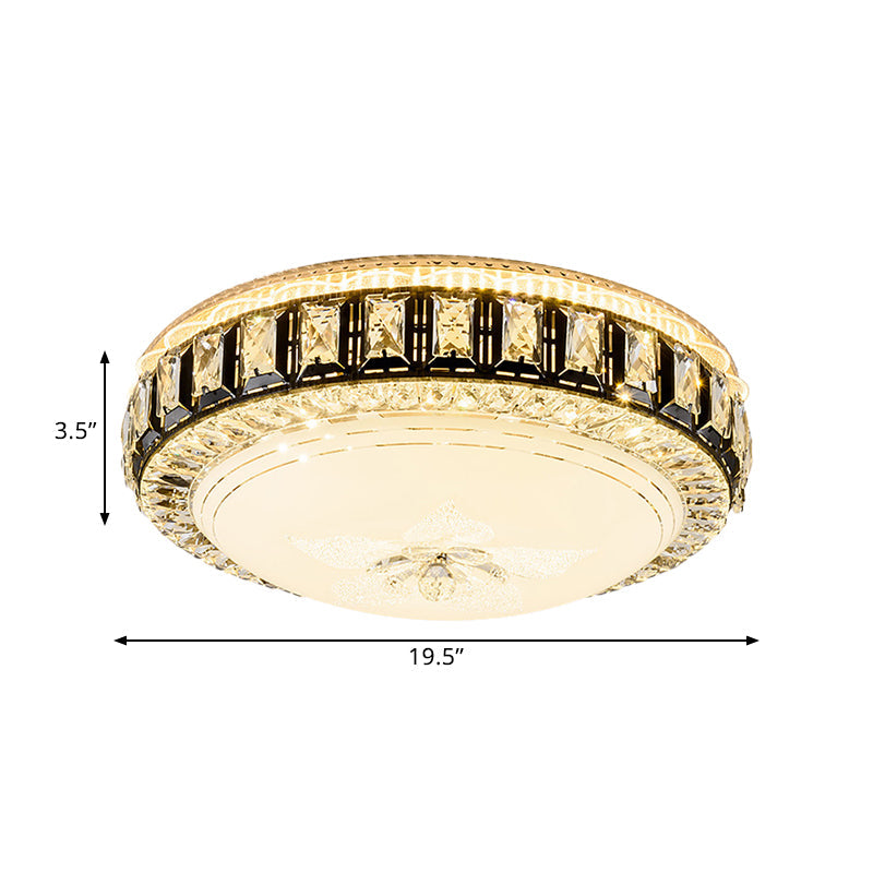 Modern Crystal Dome Led Flush Mount Lamp: Stylish Ceiling Lighting For Bedroom