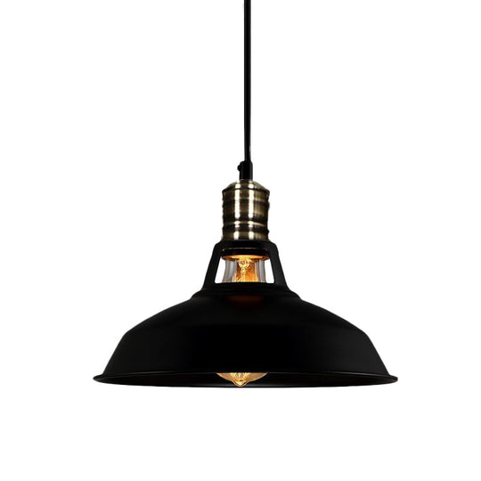 1-Head Barn Pendant Lighting Industrial Style Available In Black/White 10.5/12/15 Inch Diameter