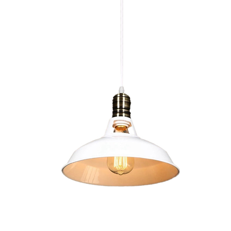 1-Head Barn Pendant Lighting Industrial Style Available In Black/White 10.5/12/15 Inch Diameter