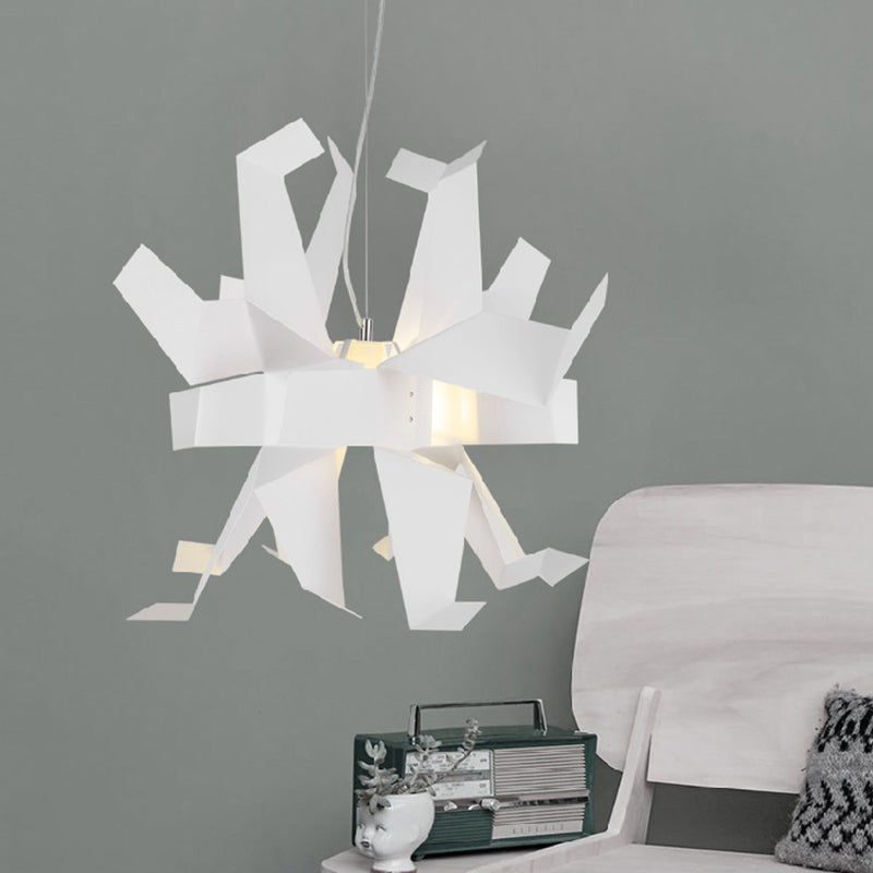 Origami Bird Pendant Lamp - White/Red Art Decor Hanging Light Fixture