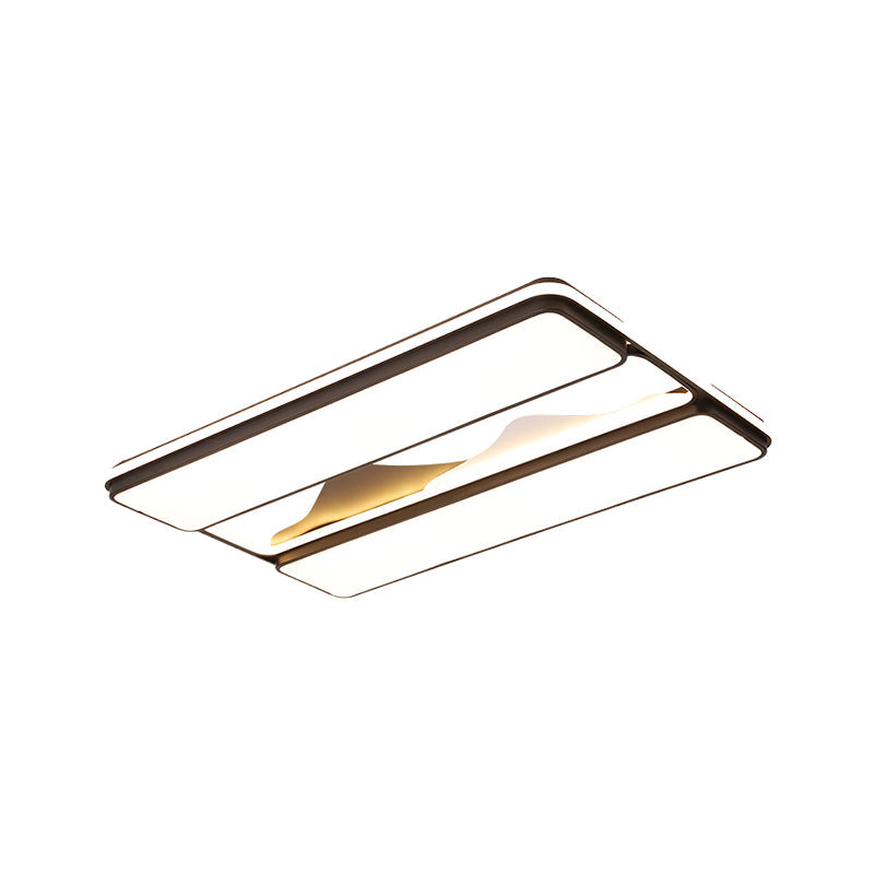 Modernist Led Black Flush Mount Ceiling Light In Warm/White 16.5’/20.5’/35.5’ Wide