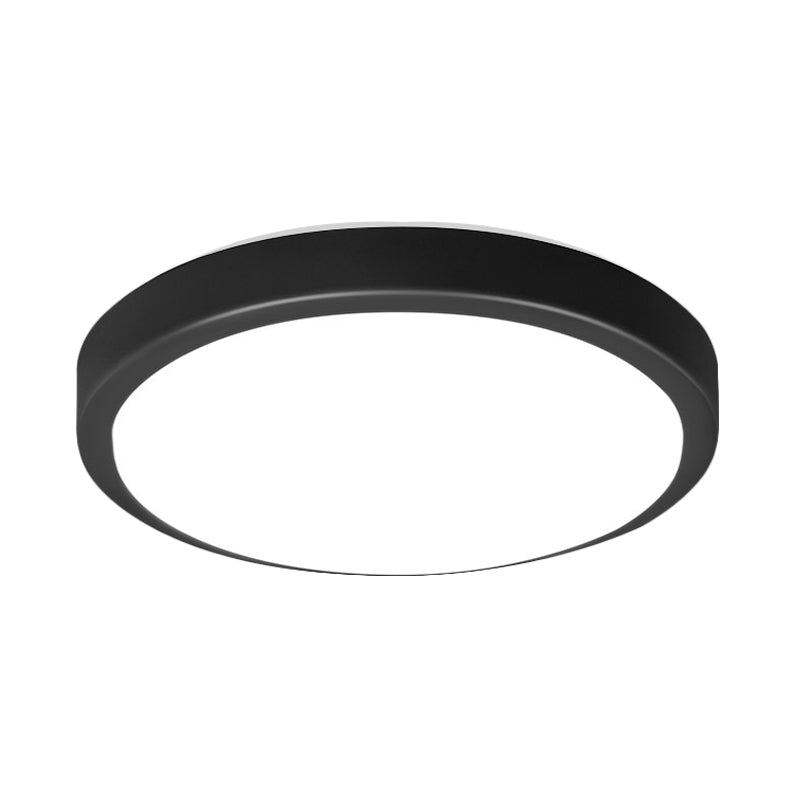 Contemporary Led Flush Mount Ceiling Light In Black With Acrylic Shade Warm/White 10.5-16 Diameter