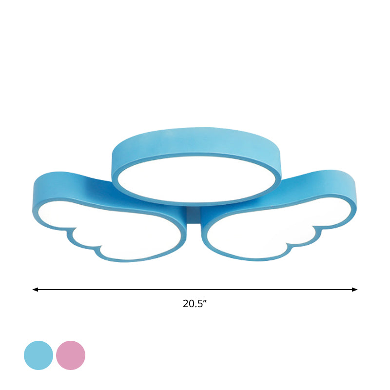 Round Wing Flush Ceiling Light - Cartoon Acrylic Led Flushmount Lighting Bedroom Decor
