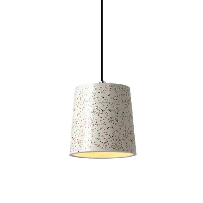 Nordic Style Cement Cone Pendant Lighting - 1 Light Black/White/Brown Hanging