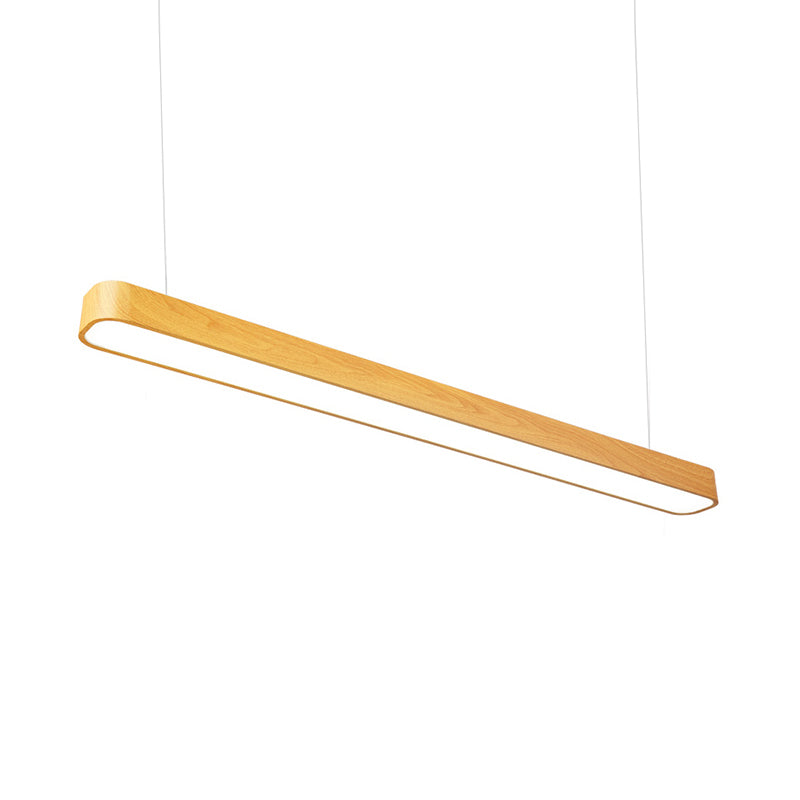 Modern Led Oval Pendant Light - Wood Deep Grain/Light Grain White/Warm/Natural 4/8/12 Wide