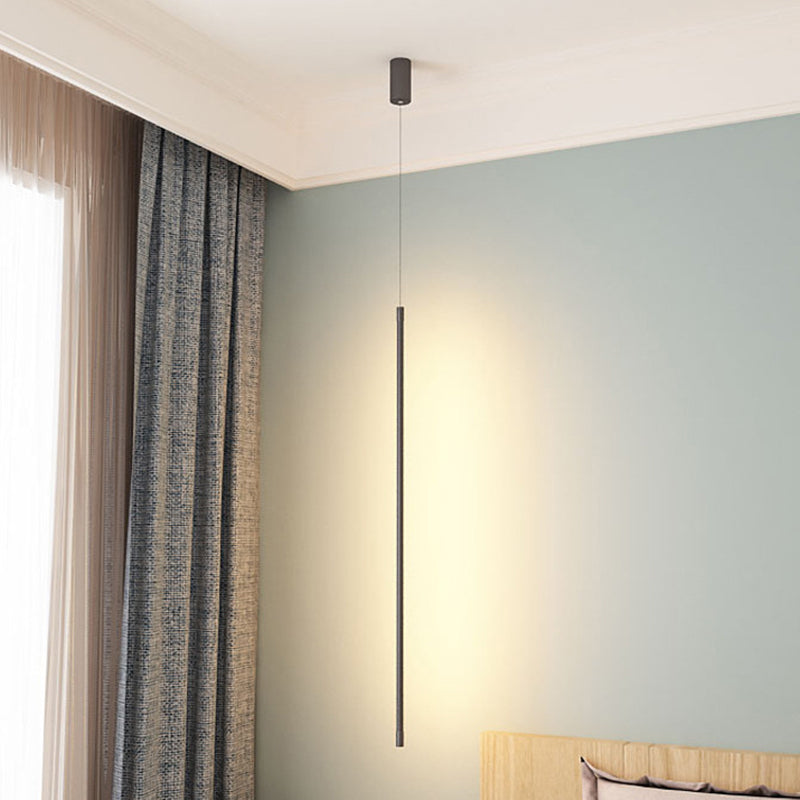 Modern Metallic Led Pendant Light With Minimalist Design In Black/Gold - Warm/White Illumination