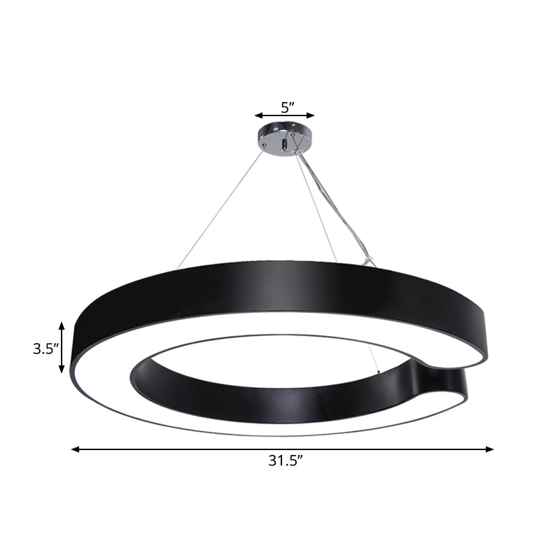 C-Shaped Hanging Led Pendant Lamp In Multiple Sizes & Finishes – Ideal For Minimalist Décor