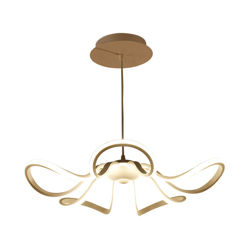 Minimalistic Aluminum Led Pendant Light Fixture For Bedroom With Rosette Design In