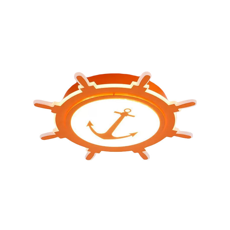 Colorful Cartoon Rudder Led Ceiling Lamp For Girls Bedroom