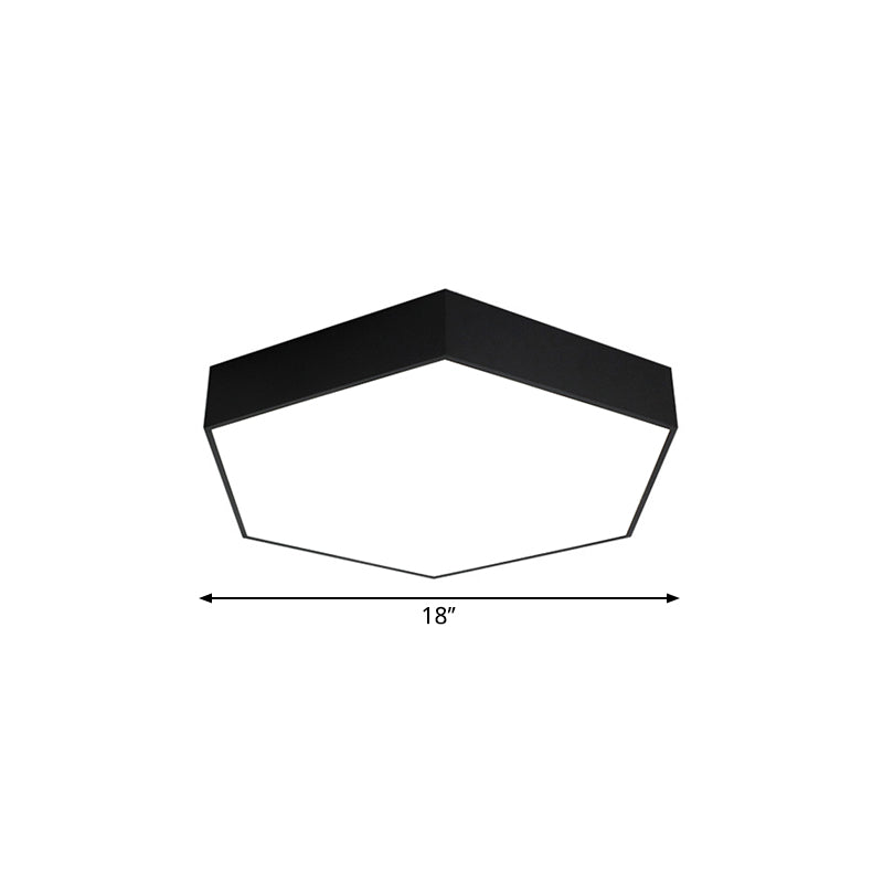 Modern Honeycomb Acrylic Led Ceiling Lamp - Black Flush Mount For Office (18/23.5/47 W)