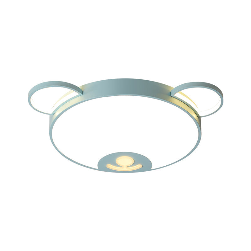 Bear Acrylic Ceiling Lamp: Cartoon Pink/Blue Led Flush Mount Light Fixture (16.5’/20.5’ Width)