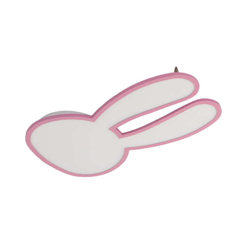 Bunny Ceiling Lamp For Baby Girls Room - Acrylic Led Mount Light With Eye-Care Technology