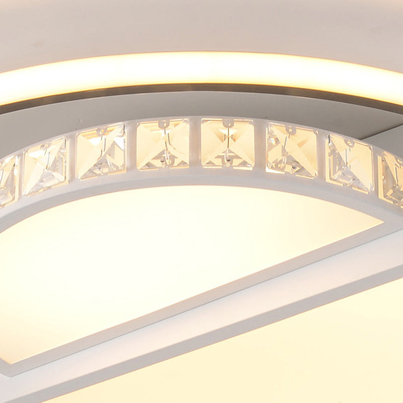 Contemporary Led Ceiling Lamp: White Acrylic Flush Mount For Kids Bedroom