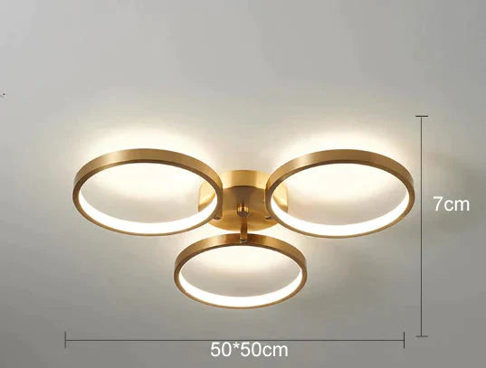 Ring All Copper Jane Bedroom Lamp Led Ceiling B Trichromatic Light