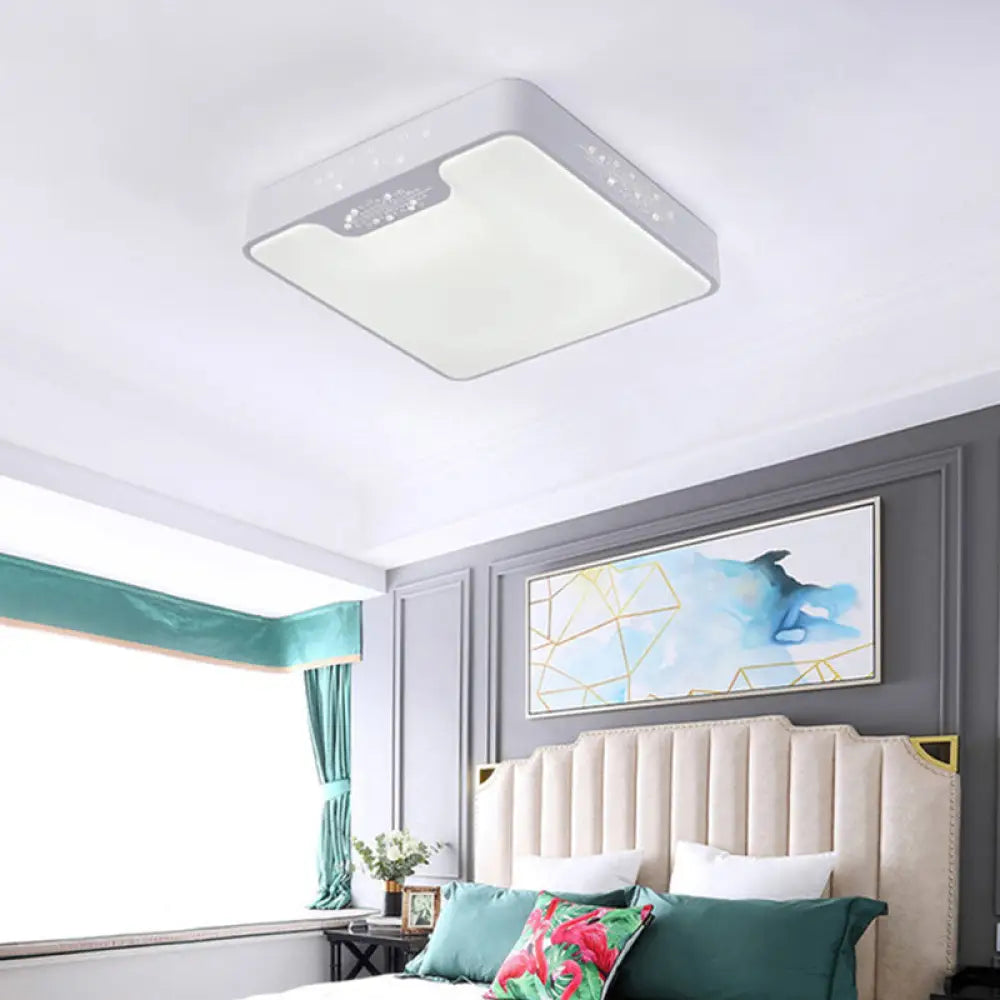 20’/41’ Wide White Square/Rectangle Led Flush Mount Modern Ceiling Lamp Metal / 20’
