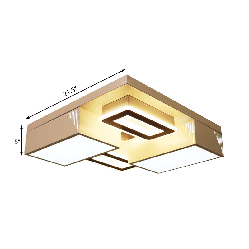 21.5’/29.5’ Modern Acrylic Led Flush Ceiling Light For Living Room In Warm/White/Natural