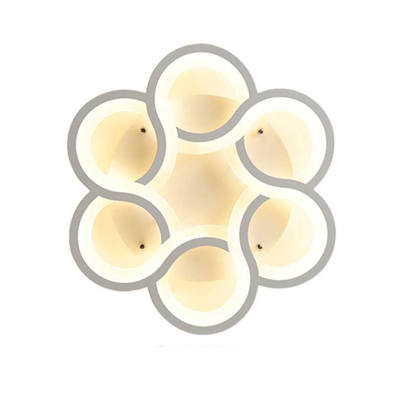 17’/21’ Contemporary Led Flush Mount Ceiling Light Fixture In Warm/White