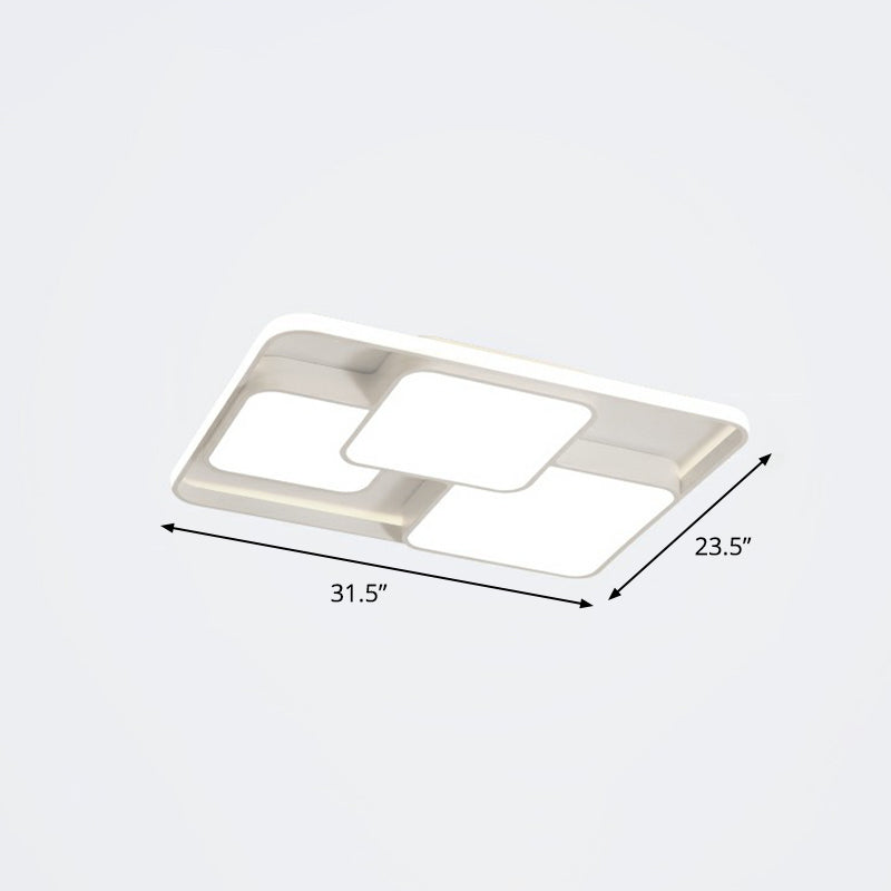 Nordic Acrylic Led Flush-Mount Ceiling Light For Bedrooms - Overlapping Style White / 31.5 Remote
