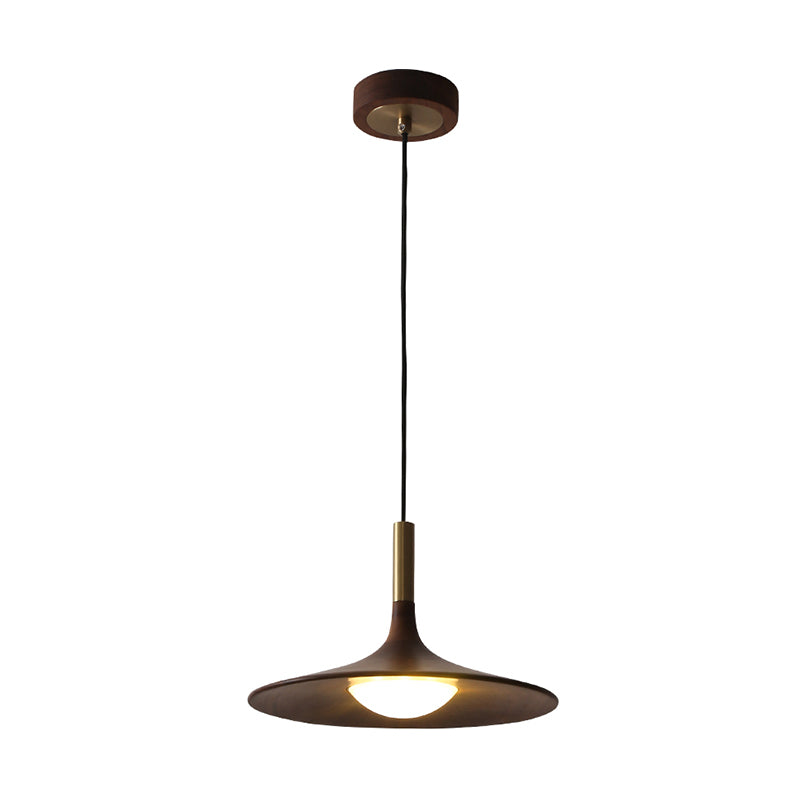 Minimalist Wooden Trumpet Pendant Led Light For Tea Room