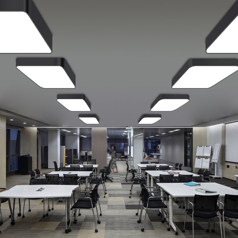 Contemporary Black Led Flushmount Ceiling Lamp For Office Spaces / 23.5’ White
