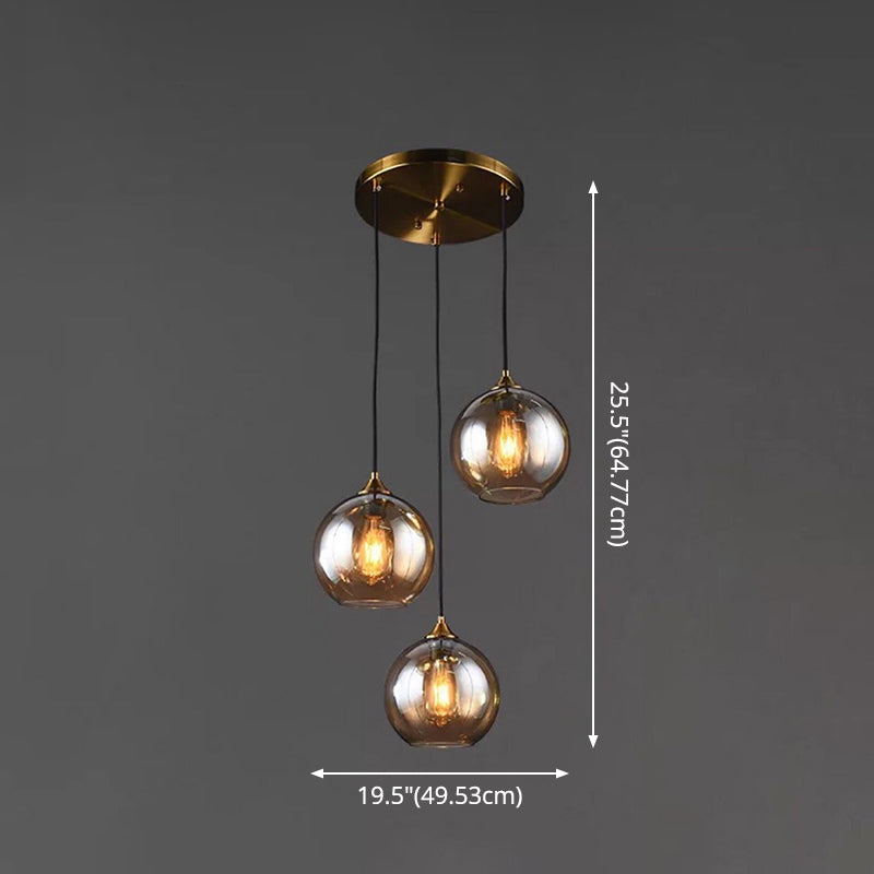 Modern Blown Glass Sphere Pendant Lights For Bedroom