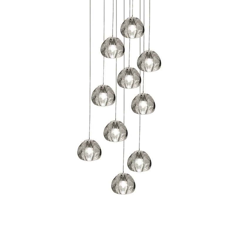 Modern Nordic Led Clear Bubble Glass Mini Pendant Light - Round Stair Hanging Lamp 10 /