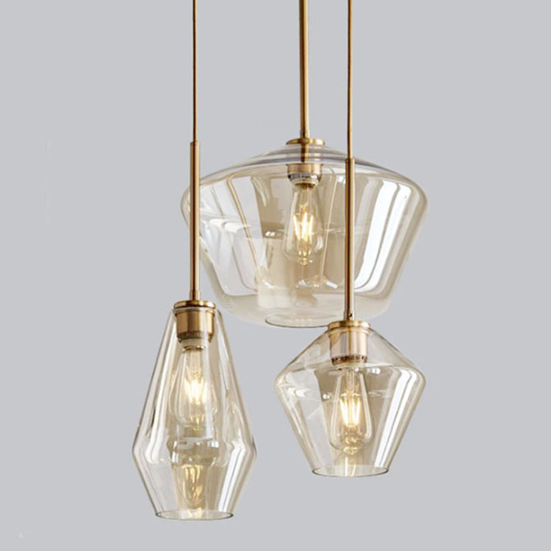 Modern Minimalist Glass Pendant Light For Dining Room - 1-Light Hanging Lamp