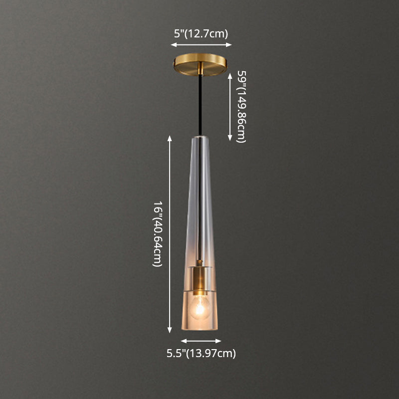 Modern Shaded Crystal Pendant Light - Simplicity Block Design Brass Ceiling Fixture