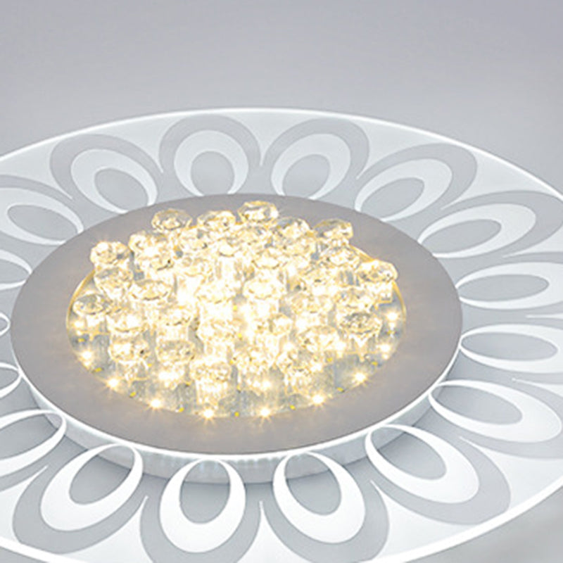 Modern Crystal Led Flush Mount Lighting In Multiple Light Options Various Sizes Available