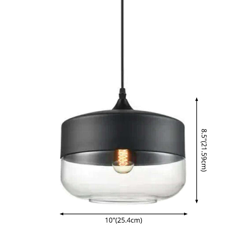 1 Light Pendant Lighting Retro Industrial Style Glass Ceiling Lights For Restaurant