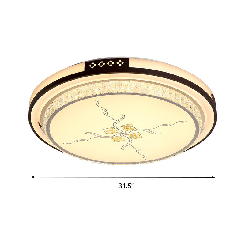 White Crystal Led Ceiling Lamp 2 - Layer Flush Mount 23.5’/31.5’/38.5’ Dia Modern Design Third Gear