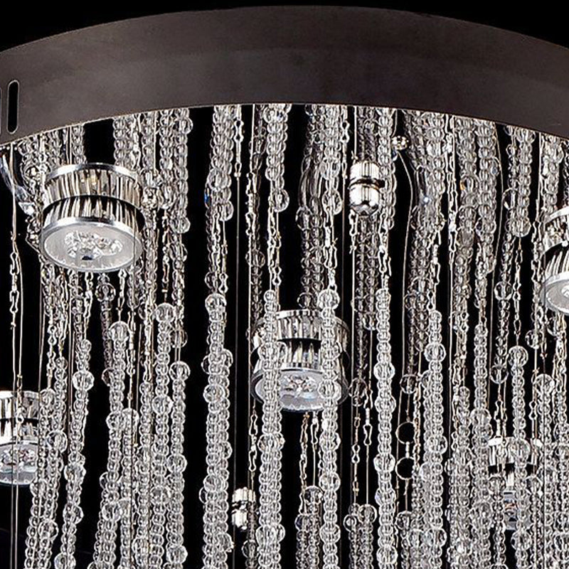 Modern Stainless-Steel Flush Mount Ceiling Light Fixture With 5 Bulbs