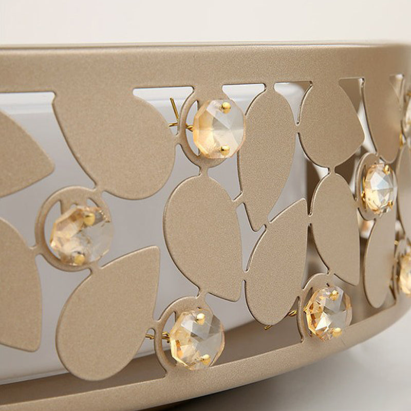 Modern Cylindrical Crystal Led Ceiling Light With Remote Dimming And Color Changing - Perfect For