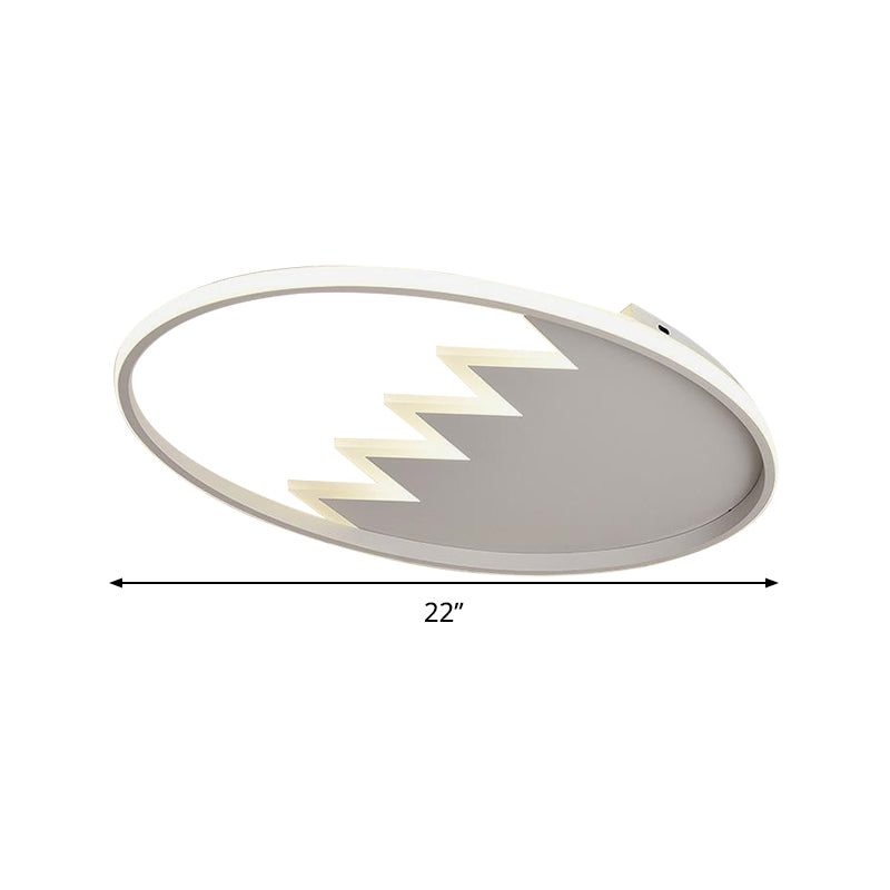 Contemporary Acrylic Round Ceiling Light 22/26 Wide Black/White Led Flush Mount Fixture With Remote