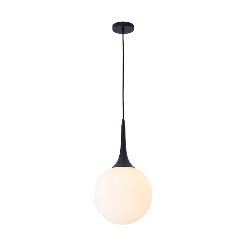 Postmodern White Glass Sphere Ceiling Light Pendant - 1 Head 6’/8’/12’ Wide