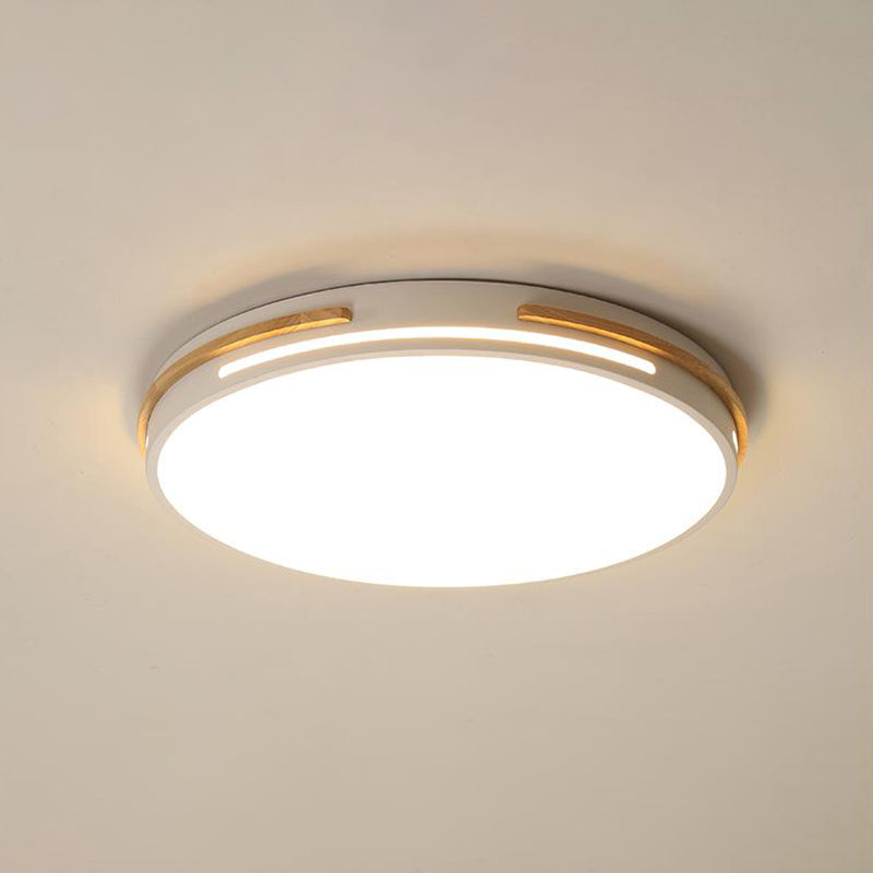 Macaron Metal Led Round Flushmount Ceiling Light Fixture - Grey/White/Green Warm/White 16.5/20.5