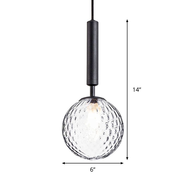 Clear Prism Glass Pendant Lamp - Modern Hanging Light Kit (1 Head) In Black/Brass