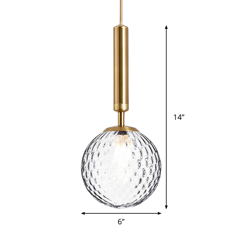 Clear Prism Glass Pendant Lamp - Modern Hanging Light Kit (1 Head) In Black/Brass