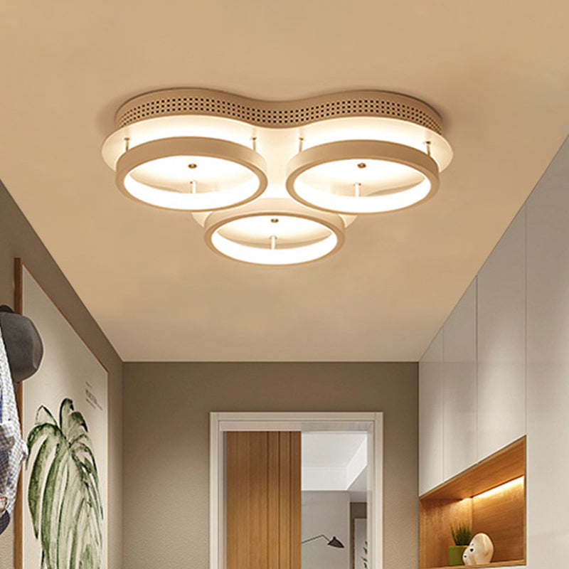 Modern Triangular Flush Led Ceiling Light With Warm/White Acrylic Lighting