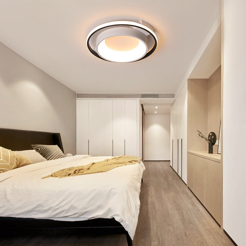 Modernist Style Metallic Dish Ceiling Lamp - 16/19.5 Dia Led Flush Mount In Warm/White Light
