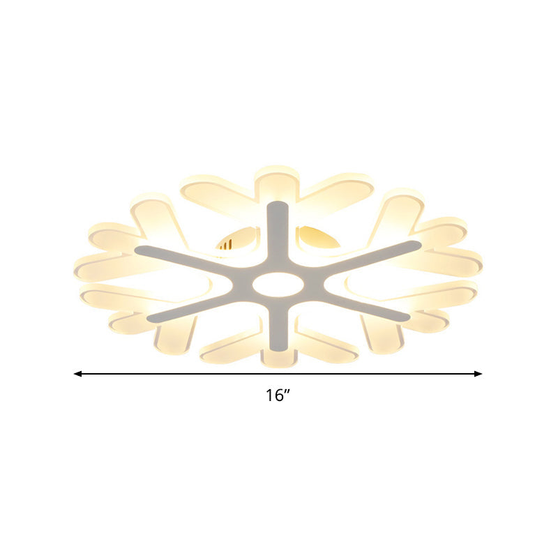 Modern White Coral Flush Ceiling Light With Led Acrylic Lamp In 3 Color Options