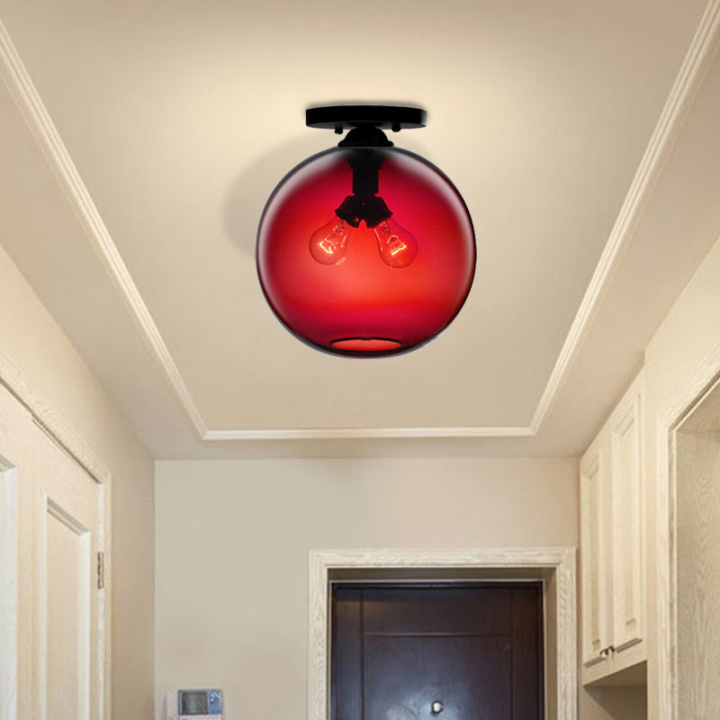 Modern 2-Head Flushmount Ceiling Lamp With Colorful Glass Shades - Global Mounted Light
Or
Global