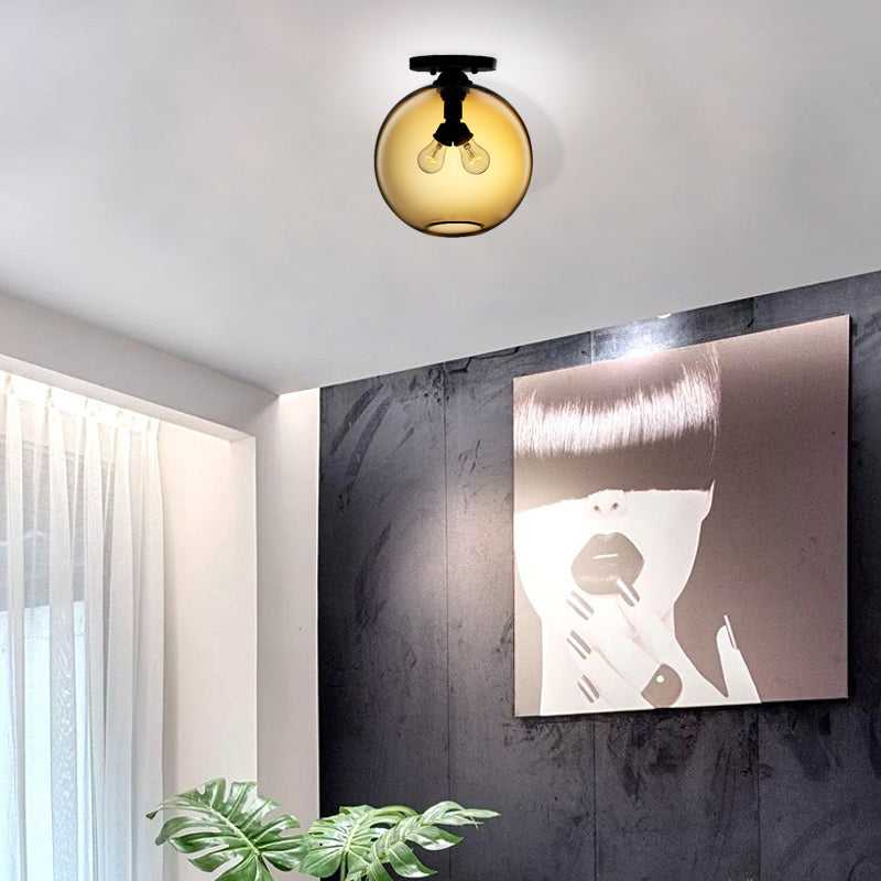 Modern 2-Head Flushmount Ceiling Lamp With Colorful Glass Shades - Global Mounted Light
Or
Global